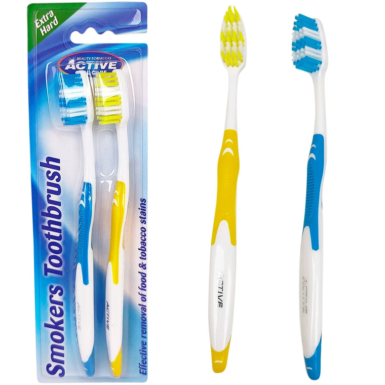 Professional Smoker's Stain Removal Toothbrush | Deep Tar & Nicotine Cleansing | Hard Bristles for Maximum Whitening