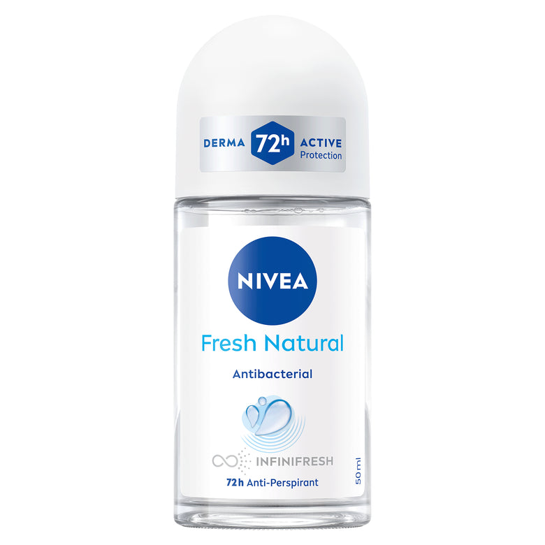 Nivea Fresh Natural Antiperspirant Roll On for Women - 72H Protection 50ml
