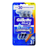 Gillette Blue 3 Comfort Men’s Disposable Razor 3T – 3 PCS Smooth Shaving Razor