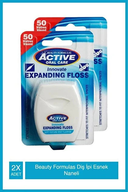 Beauty Formulas Expanding Dental Floss Twin Pack | Mint & Fluoride