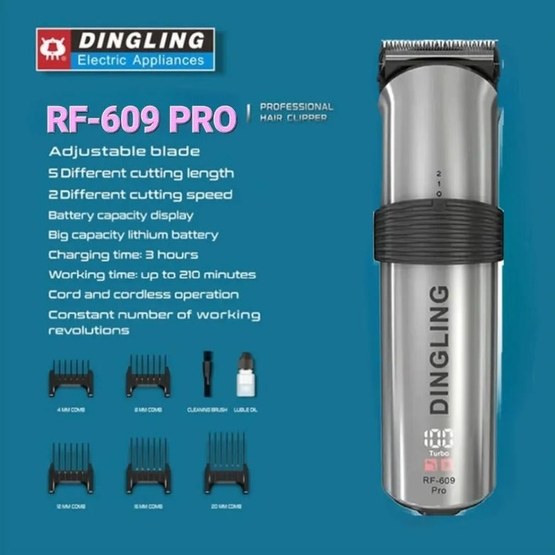Dingling RF-609B PLUS Hair Clipper | 5 Length Settings | Choicemall.pk