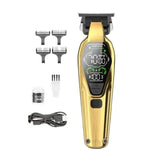 Dingling Professional High-RPM Gold Hair Trimmer | 7000 RPM Digital Display | Precision T-Blade | USB Rechargeable Kit | Choicemall.pk