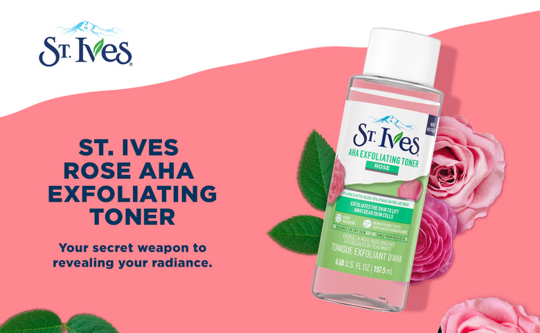 St. Ives Rose AHA Exfoliating Toner | 5% Lactic Acid