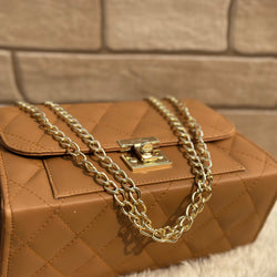 Mustard Matte Crossbody Chain Bag  | choicemall