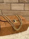 Mustard Matte Crossbody Chain Bag  | choicemall