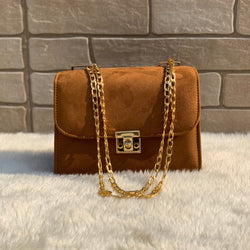 Mustard Suede Alcan Chic Crossbody Bag | choicemall