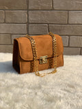 Mustard Suede Alcan Chic Crossbody Bag | choicemall