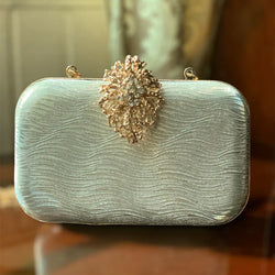 Silver Gold Accent Clutch