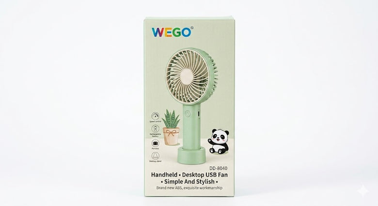 WEGO Simple & Stylish USB Fan DD-8040 | Rechargeable Desk Fan