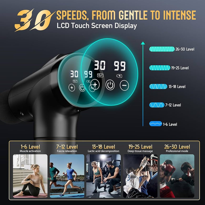 Rechargeable Massage Gun with LED Touch