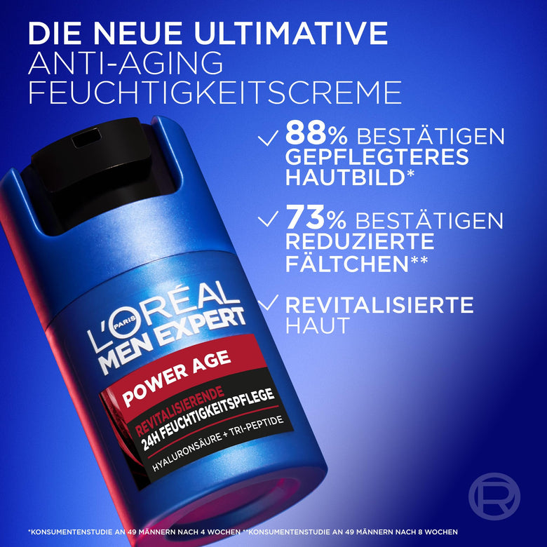 L'Oréal Men Expert Power Age Moisturizer | Hyaluronic Acid & Peptides