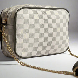 Chequered Crossbody Bag “Grey-White