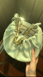 Ruffled Chain Bag “Ash White