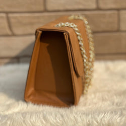 Mustard Matte Crossbody Chain Bag  | choicemall