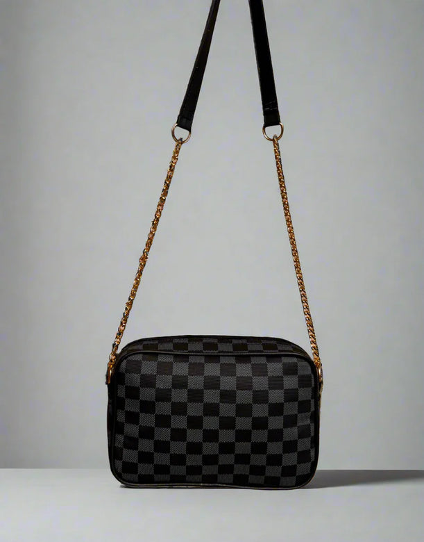 Checkered Crossbody Bag “Black-Grey