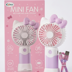 WEGO Cute Cat Mini Fan | Low Noise & Rechargeable
