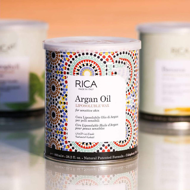 Rica Liposoluble Wax with Argan Oil 800ml – Professional Hair Removal Wax for Silky, Smooth Skin