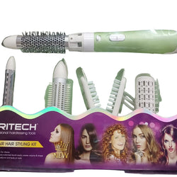 Pritech 7-in-1 Hot Air Hair Styling Kit | Ionic Volumizer Brush