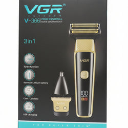 VGR V-366 3-in-1 Professional Men's Grooming Kit
