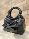 Black Ruched Potli Bag  - choicemall