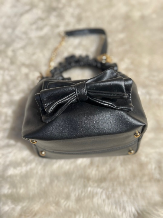 Black Ruched Potli Bag  - choicemall
