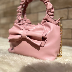 Pink Ruched Potli Bag | choicemall