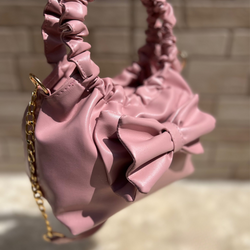 Pink Ruched Potli Bag | choicemall