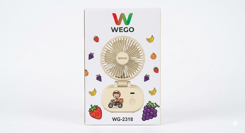 WEGO Cute Portable Mini Fan WG-2318 | 2-in-1 Desk & Handheld