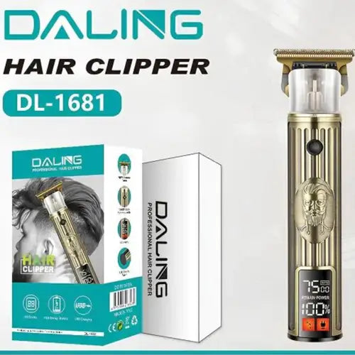 DALING DL-1681 Professional Hair Clipper | Vintage Metal Body & Digital Display