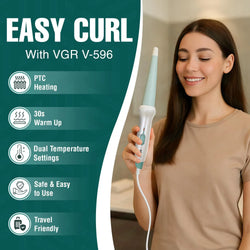 VGR V-596 Professional Curling Wand | Max 200°C Ceramic | Original in Pakistan
