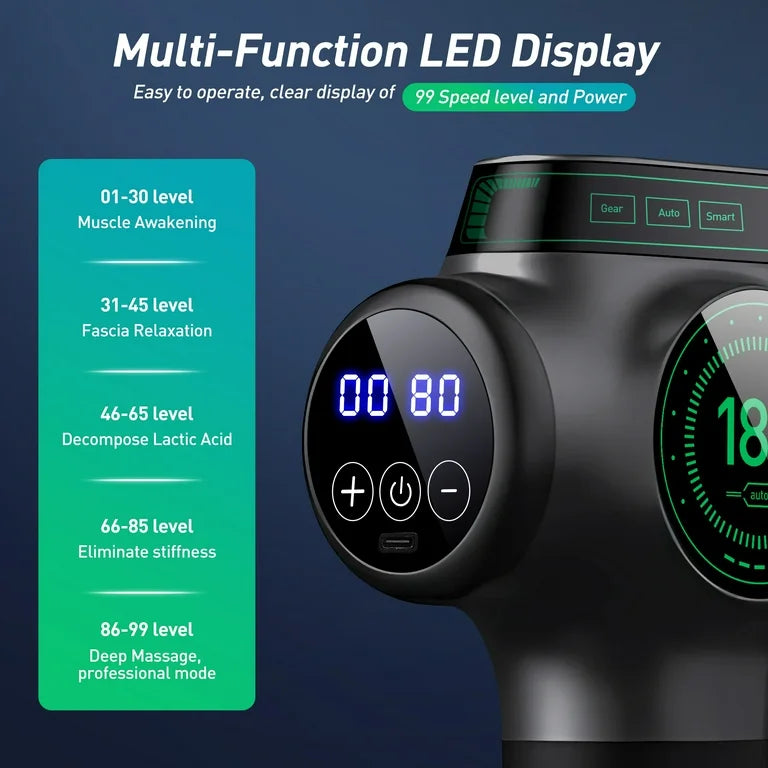 Rechargeable Massage Gun with LED Touch