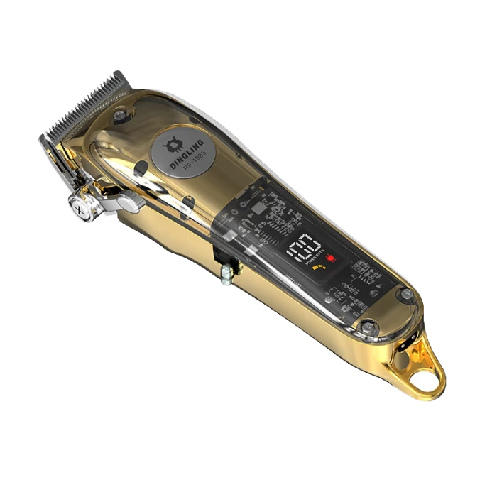 Dingling RF-1985 Transparent Gold Clipper | LED Display | Choicemall.pk