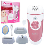 Kemei KM-1307 Electric Epilator USB Rechargeable Women Shaver 4 in 1 Multi Function Hair Remove Machine