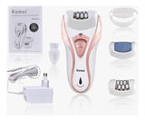 Kemei KM-3010 Rechargeable Electric Epilator 3 in 1 Woman Shaver Hair Removal Trimmer Bikini Legs Body