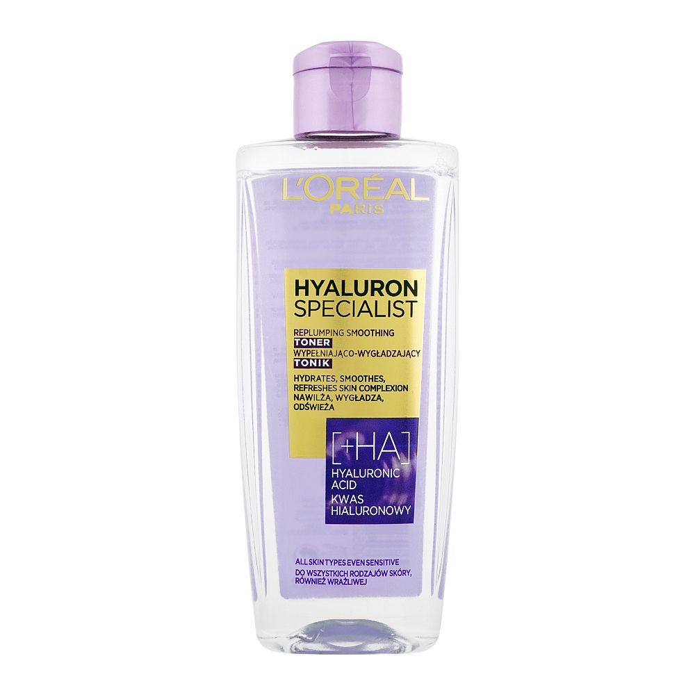 L'Oreal Paris Hyaluron Specialist Replumping Smoothing Toner, All Skin Types, 200ml