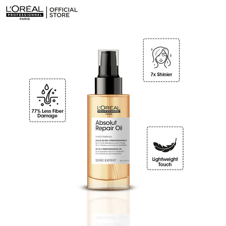 Loreal Professionnel Serie Expert Absolut Repair Oil Leave In Treatment - 90ml - For Dry And Damaged Hair