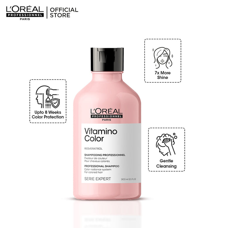 Loreal Professionnel Serie Expert Vitamino Color Shampoo With Resveratrol - 300ml - For Color Treated Hair