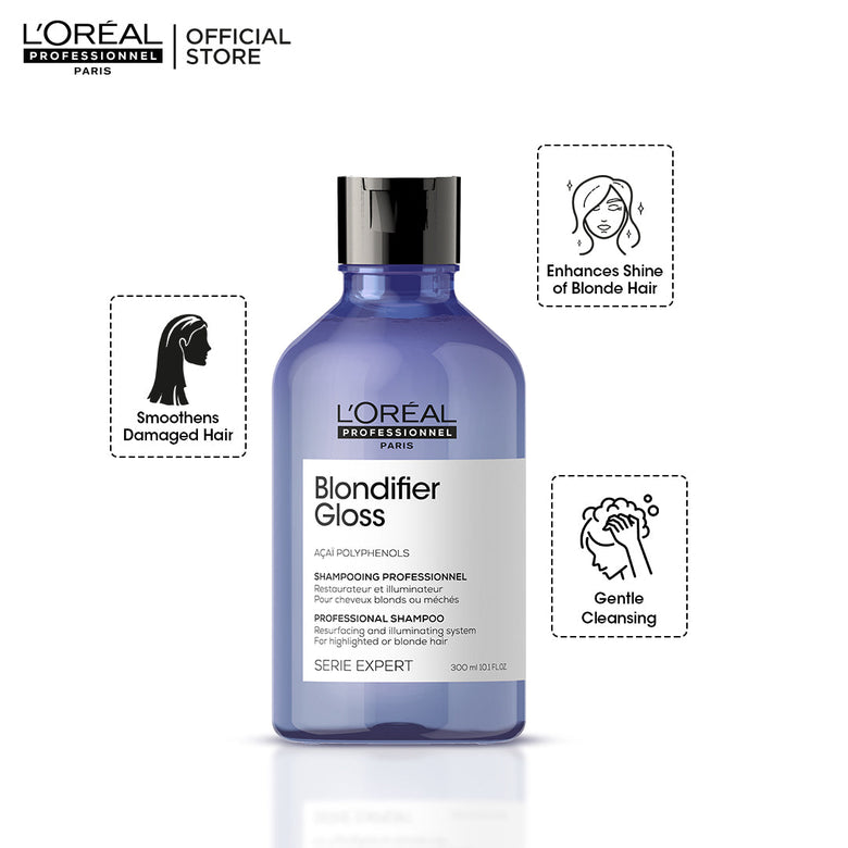 Loreal Professionnel Serie Expert Blondifier Gloss Shampoo - 300ml - For Highlighted Or Blond Hair