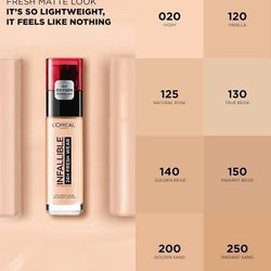 L'Oreal Paris Infallible 24H Fresh Wear Breathable Liquid Foundation - choicemall