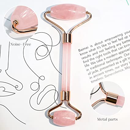 Jade Roller & Guasha Massage Set BAIMEI Rose100%
