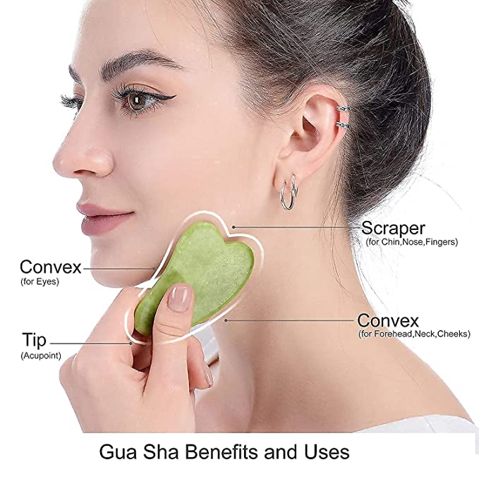 Flawless Facial Massager Jade Roller & Gua Sha Stone