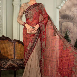 Coffee and Maroon Saree