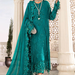 Unstitched Chiffon - MPC-22-203-Deep and Sea Green