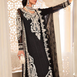 Unstitched Chiffon - MPC-22-204-Black and White