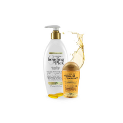 Ogx Restoring + Bonding Plex Cream &amp; Ogx Renewing + Argan Oil Of Morocco Extra Penetrating Oil Set