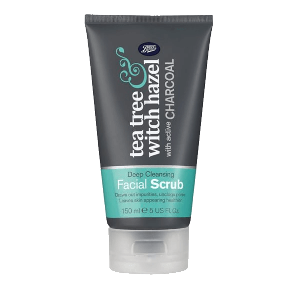 Boots Tea Tree Witch Hazel With Charcoal Facial Scrub - choicemall