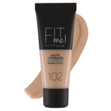 Maybelline Fit Me Matte Poreless Foundation Normal To Oily 102 - choicemall