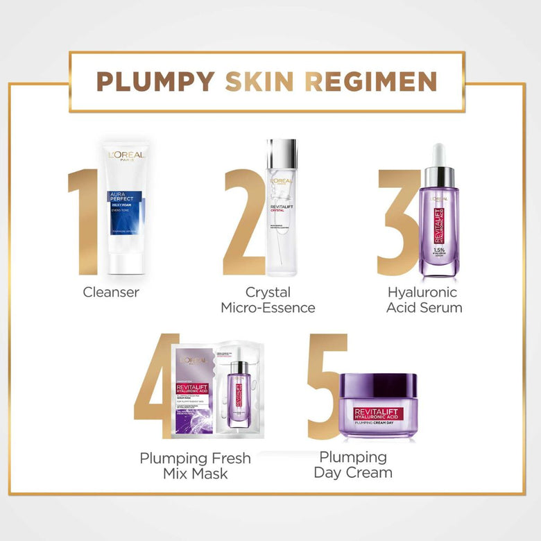 Plumpy Skin Regimen of lL'Oreal Hyaluronic Acid Serum