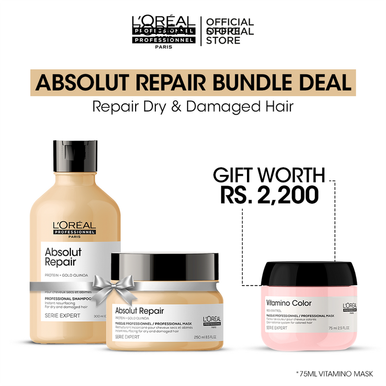 Loreal Professionnel Serie Expert Absolute Shampoo & Mask + Free Vitamino Mask 75ml