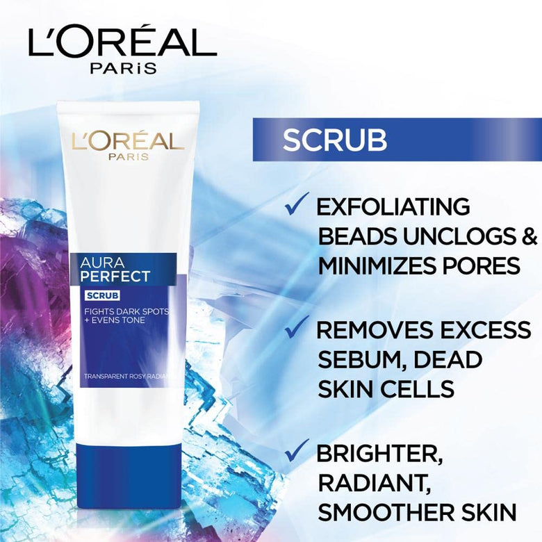 LOreal Paris Aura Perfect Anti Dullness Scrub Facial Foam Wash - 100ml